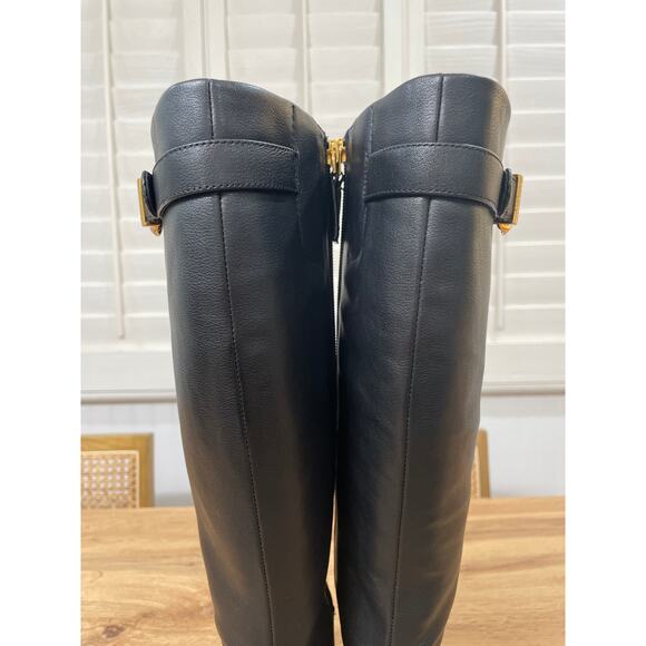 Donna Karan New York Women's Clari Tall Boot Black Leather Gold Heel Size 6 NIB - Picture 9 of 16